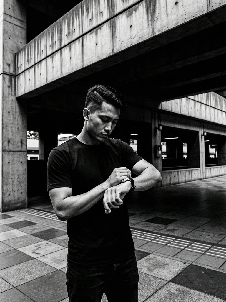 Modern Indonesian man in urban setting